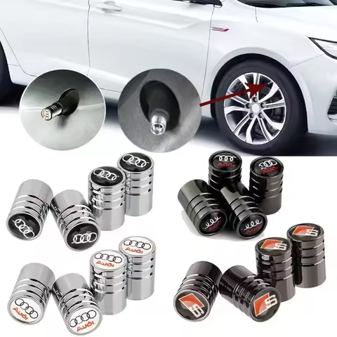 for Audi SLINE Alloy Car Wheel Tyre Valve Caps Tire Stem Air Cover RS3 RS4 RS5 Q3 Q5 Q7 TT A6 A4 A5 