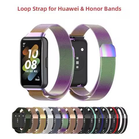 Stainless Steel Loop Strap For Huawei Band 11 10 9 8 7/6 Honor band 6 7 9 Smart Magnetic Bracelet Fo