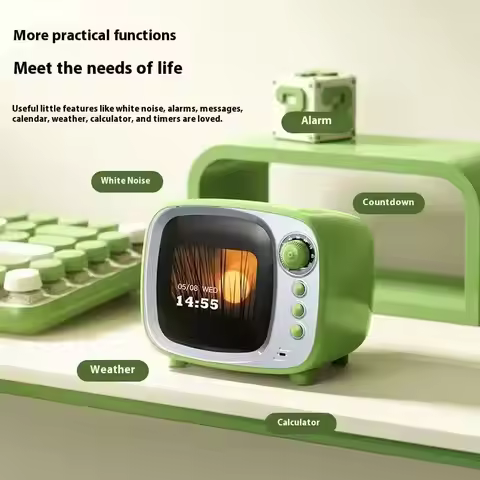 JY81 Pro Bluetooth speaker with lyrics display retro multifunctional alarm clock HiFi sound effect s