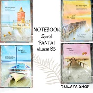 {1 pc} Aesthetic Beach Spiral Notebook Size B5 code 16K60 Spiral School Notebook/ B5 Notebook/ Spira
