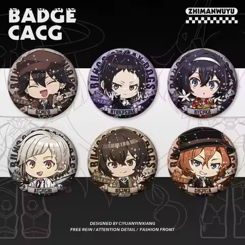 Nakahara Chuuya Nakajima Atsushi Dazai Osamu Akutagawa Ryunosuke Edogawa Ranpo Laser Badge Pin Backp