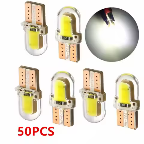 10/20/50PCS Light Bulbs LED W5W T10 COB 4SMD Led Parking Bulb Auto Wedge Clearance Lamp Canbus Sili