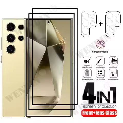 4 in 1 For Samsung S25 S24 S23 S22 Ultra Plus FE A56 A55 A36 A35 A16 9HD Screen Protector Full Prote