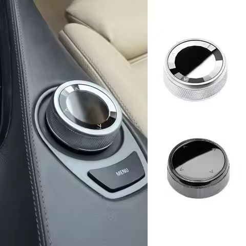 Car Multimedia Button Knob Cover Trim 2pcs For BMW E60 E61 E63 E64 2004-2010 E66 2002 2003-2008 One-