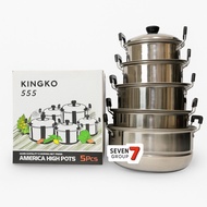 5-Piece Stainless Steel Pan Set 555 - Kingko Product