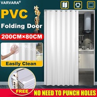 PVC Folding Sliding Door Simple Accordion Sliding Door For Kitchen Bathroom Household Partition Door