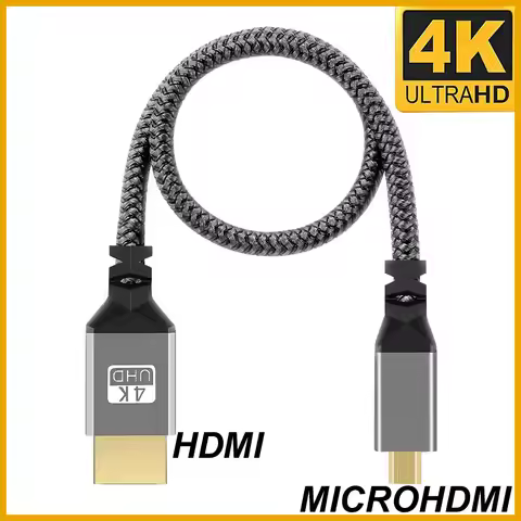 Nylon Braid HD 4K@60HZ Compatible HDMI TO MICROHDMI MICRO HDMI Extension Male to Male Plug Cable For