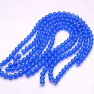 Blue Agate Beads Semi-Finished Loose Stone Wholesale Gemstone Ball DIY for Jewelry Making 1pc