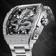 BONEST GATTI Men's Automatic Mechanical Watch Classic Dragon Element Design Luminous Stainless Steel