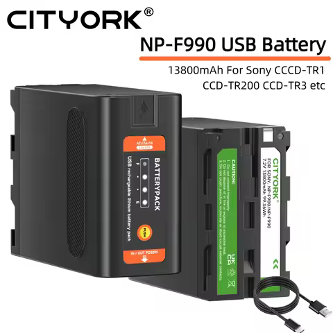 CITYORK 13800mAh NP-F990 TYPE-C Battery For Sony CCCD-TR1 CCD-TR200 CCD-TR215 CCD-TR3 CCD-TR300 CCD-