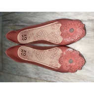 Rose Pink Floral Jelly Ballet Flats Size 9