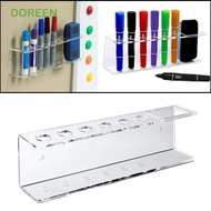 DOREEN Marker Pens Holder, 6 Slot Acrylic Whiteboard Marker and Eraser Holder, Simple Wall-Mounted H