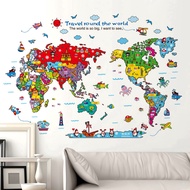 【Zooyoo】Colorful world MAP animal map decorative wall stickers