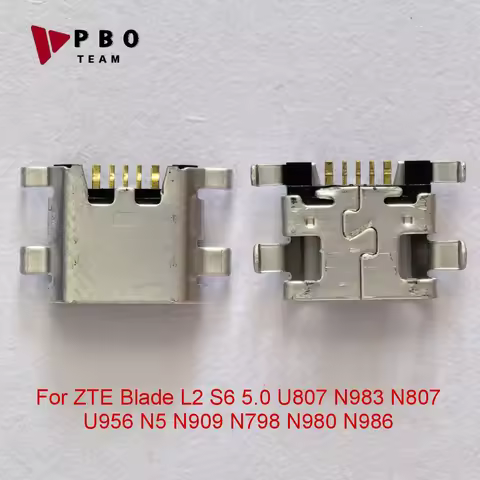 10-100pcs Micro USB 5pin mini Connector Mobile Charging port For ZTE Blade L2 S6 5.0 N980 N986 U807 
