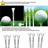 ADREE 100pcs Golf Wood Tees, Digital Scale Wooden White Striped Golf Tee, Durable 69/83mm Golf Stand