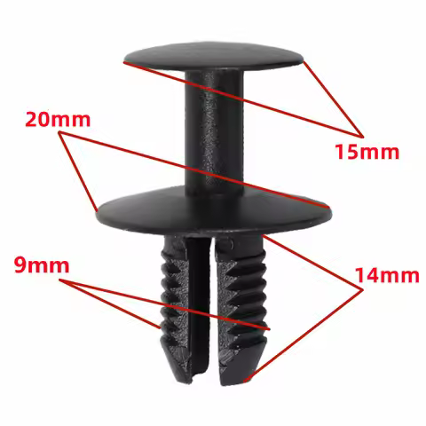 20Pcs For 9MM Hole Car Trunk Clips Auto Bumper Mudguard Clips Plastic Fender Fasteners Clips GNK-801