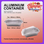 5pcs Aluminium Baking Foil Container With Lid 4573-P