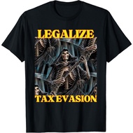 Tax Evasion Funny Cringe Hard Skeleton Meme T-Shirt