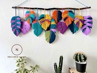 Macrame hiasan dinding daun monstera seni dinding macrame daun besar seni dinding macrame permadani