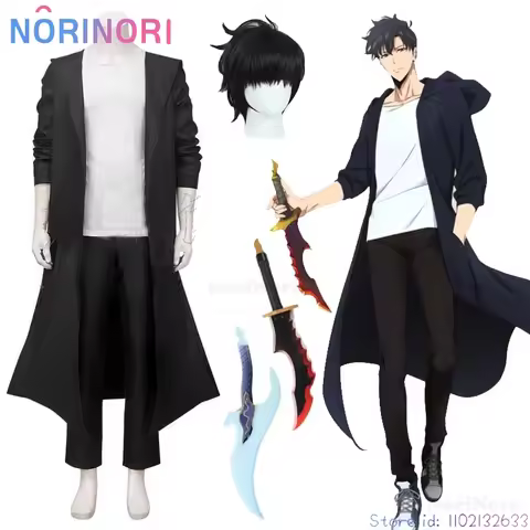 Anime Knight Killer Sung Jin-woo Solo Sung Jinwoo Leveling Cosplay Costume Wig Shun Mizushino Trench