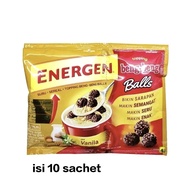 Energen Beng-Beng Balls Vanilla 38gr x 10 Sachets | Practical Breakfast Drink Cereal