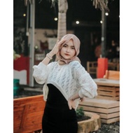 MILKA BALON / CROP TOP YURA LENGAN BALON / BOLERO CARDIGAN RAJUT / OUTER JARING