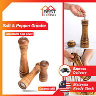 Salt Pepper Manual Grinder Black Paper Lada Hitam Wood Grinder Adjustable Pengisar Lada Garam Wood Grinder Grinding Tool  Peralatan Dapur Perasa Makanan