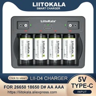 Liitokala Lii-D4 32700 Battery Charger,Charging 18650 18350 18500 21700 20700B 10440 26650 1.2V 3.7V 9V AA /AAA Ni-MH