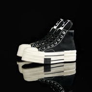 Rick Owens DRKSHDW x Converse Chuck 70 DBL Drksta minimalist and trendy black high top casual canvas