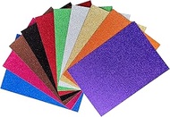 YZH Crafts Glitter Cardstock Paper,No-Shed Shimmer Glitter Paper, 8 Inch X 11 Inch, 10 Colors,10 She
