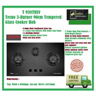 Tecno T938TRSV 3-Burner 90cm Tempered Glass Cooker Hob