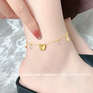 18K Gold Plated Stainless Steel Anklet for Woman Elegant Butterfly  Design Anklet Gold 916 Jewellery