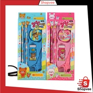 Shopvee 2014 Complete 5-In-1 Stationery Set with Cute Character Motifs Y1702