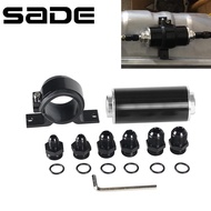 50mm Universal Air Filter Fuel Filter Cleanable Fuel Filter with 6AN 8AN 10AN Adapter