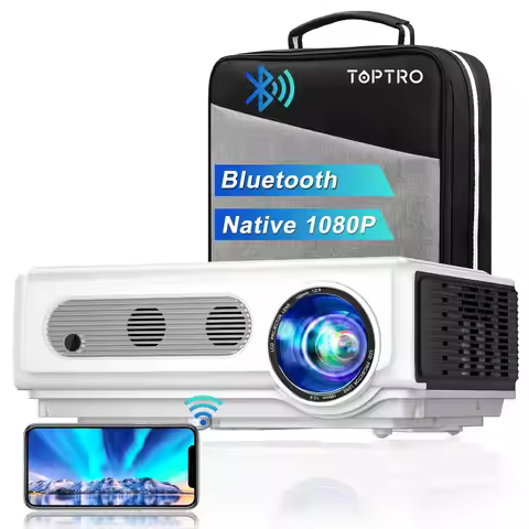 TOPTRO TR82 Projector 4K 7500L Native 1080P WiFi Projector Support 4K Home Theater Projector for iOS