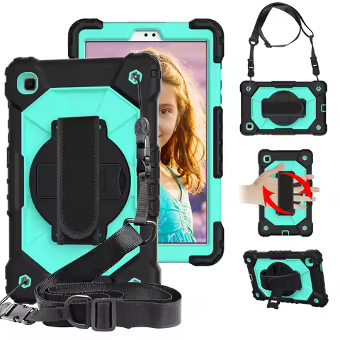 Case For Samsung Galaxy Tab A9 lite 8.7 Funda Galaxy tab A 8.0" A7 lite 8.7 Rotating Stand Hand Shou