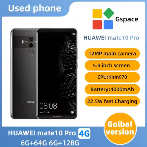 Huawei Mate10 Pro 4G SmartPhone CPU HiSilicon Kirin 970 Battery capacity 4000mAh 12MP Camera origina