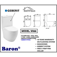 Baron W888 1-Piece Toilet Bowl (Geberit Flushing System)