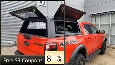 ZAIQU Steel Double Cab Hardtop 4x4 Pickup Truck Bed Hardtop Canopy with Windows for Ford Ranger F150