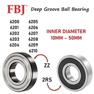 FBJ DEEP GROOVE BALL BEARING ZZ / 2RS 6200 6201 6202 6203 6204 6205 6206 6207 6208 6209 6210