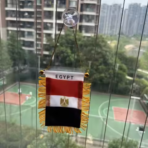 Egypt Car Window Flag 8*12cm Polyester Double Side Printed Egypt Hanging Pennant Flags Egypt Mini Fl