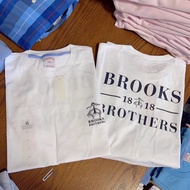 Brooks Brothers Pure Cotton Comfortable Back Printed Round Neck T-Shirt Men Short Sleeve