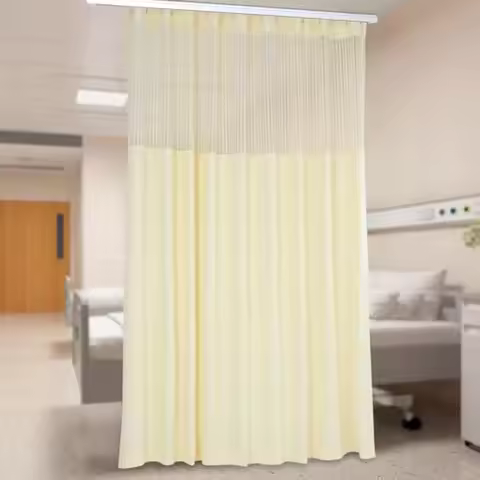 Privacy Room Divider Curtain SPA Beauty Salon Mesh Top Grommet Curtain 15ft x 8ft Beige