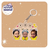 Family keychain printed on demand for 3 people for relatives, family, friends