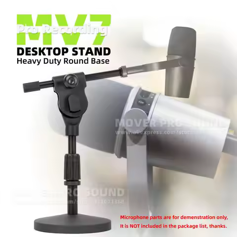 Tabletop Microphone Desk Boom Stand Compatible With Shure MV7 MV7X MV 7 7X X i MV7+ MV7i Mic Desktop