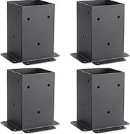 Cokritsm 4 Pcs Heavy Duty Powder-Coated Post Anchor Black Wood Fence Post Brackets for Deck Railing