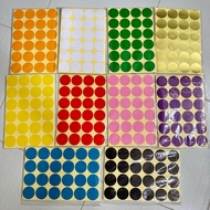 [SG Seller] 32mm Round Sticker Label Dot Sticker Colourful Paper Rainbow Montessori Creative Stickers