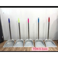 5 Zem corrugated iron dustpan, solid cast with thick, sturdy stainless steel handle Stainless Steel 