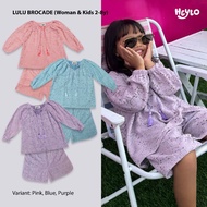 Heylo - LULU - Brocade Set Brocade Top Pants Set Women's and Children's Lace Top and Pants/