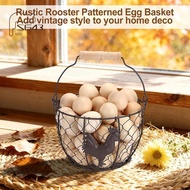 Rustic Metal Wire 8" for Gathering  Eggs, 2 PCS Farmhouse Egg Baskets, for Gathering  Eggs, Rustic M